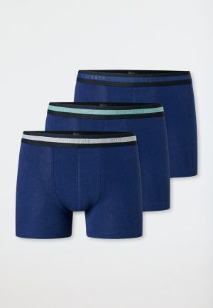 Shorts 3-pack Organic Cotton stripes midnight blue - 95/5