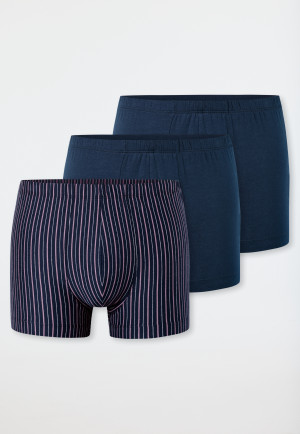 Lot de 3 shorts en coton bio uni/rayé multicolore - 95/5