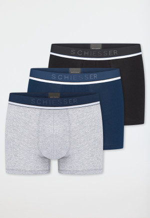 Pantaloncini in confezione da 3 in cotone biologico con elastico in vita multicolore - 95/5