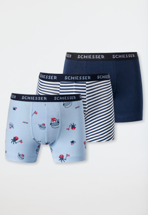 Shorts 3er-Pack Organic Cotton Webgummibund Ringel Seebär Piraten mehrfarbig - Boys World