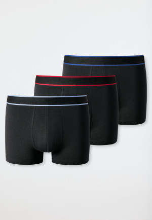 Shorts 3er-Pack Organic Cotton Webgummibund schwarz - 95/5