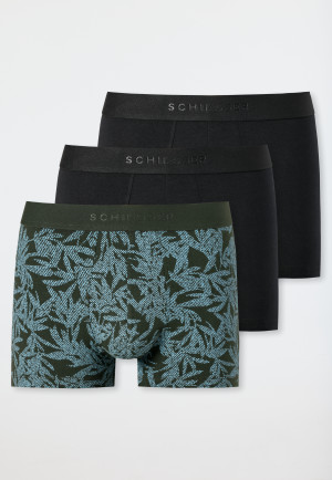 Confezione da 3 boxer in cotone biologico con elastico in vita intrecciato, a tinta unita/fantasia multicolore - 95/5