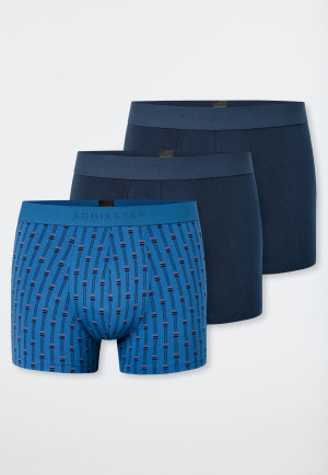 Lot de 3 shorts Organic Cotton Ceinture élastique tissée uni/imprimé multicolore - 95/5