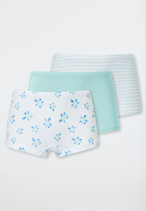 Shorts 3er-Pack Schildkröten Streifen mehrfarbig - 95/5