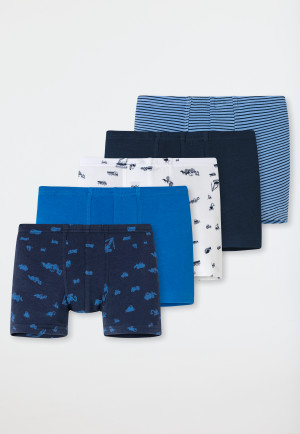 Shorts 5er-Pack Organic Cotton Softbund Ringel Bagger blau/weiß - 95/5