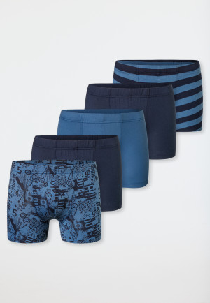 Shorts 5er-Pack Ringel blau - 95/5