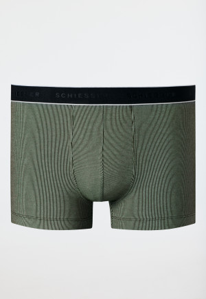 Pantaloncini in modal a righe, verde scuro/bianco - Duality Function