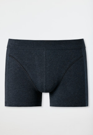 Shorts Organic Cotton Paspeln blau meliert - Comfort Fit