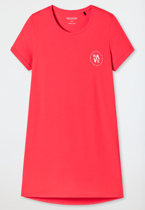 Sleep shirt short-sleeved print red - Essential Nightwear