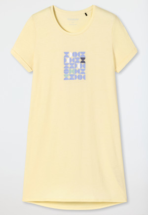 Maglia da notte a maniche corte con stampa, vaniglia - Essential Nightwear