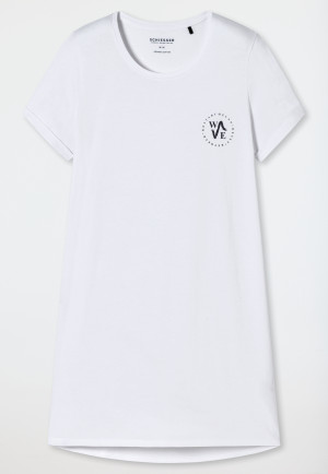 Maglia da notte a maniche corte con stampa, bianco - Essential Nightwear