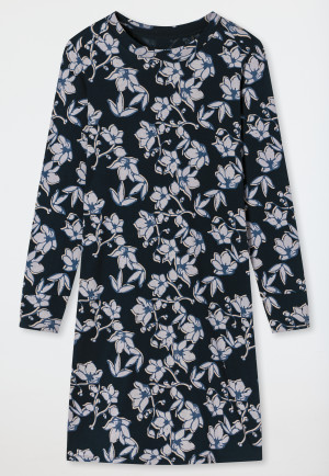 Sleepshirt langarm Modal Blumenprint navy - Contemporary Nightwear
