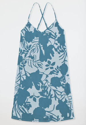 Sleepshirt spaghetti straps floral print bluebird - Modern Nightwear