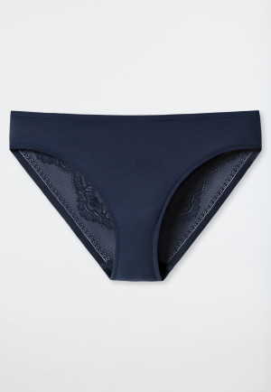 Slip dentelle microfibre bleu nuit - Invisible Lace