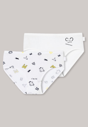 Panties 2-pack mouse letters white - Yellow Mouse