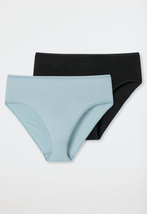 Briefs 2-pack Organic Cotton black / light blue - 95/5