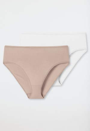 Slips 2er-Pack Organic Cotton weiß/beige - 95/5