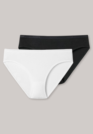 Slips en lot de 2 Coton bio blanc/noir - 95/5