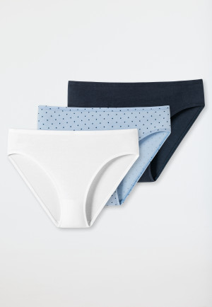 Slips 3er-Pack Interlock Organic Cotton Punkte dunkelblau/ weiß/ air - 95/5