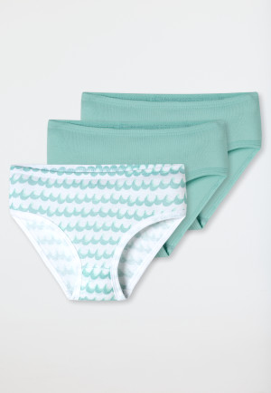 Confezione da 3 pezzi a onde turchesi - Fine Rib