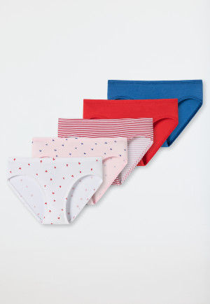 Slips 5er-Pack Organic Cotton Softbund Ringel Herzen mehrfarbig - Natural Love