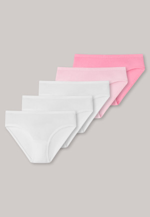 Slips 5er-Pack Organic Cotton weiß/rosa – 95/5