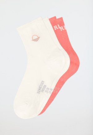 2-pack Stay Fresh medium shaft cream/ rosé socks - Fashion
