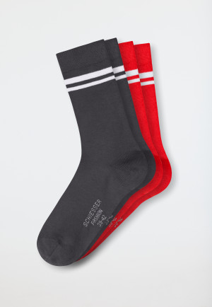 Socken 2er-Pack Stay Fresh medium Schaft  rot/dunkelgrau - Fashion