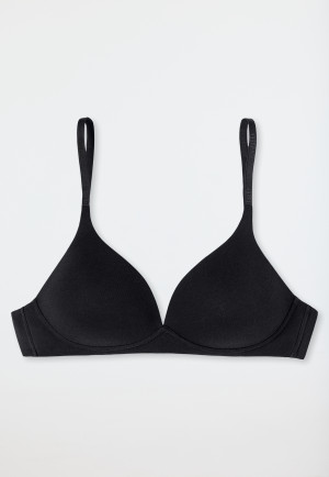 Soft bra organic cotton with cups black - 95/5