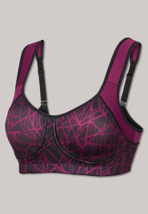 Soutien-gorge de sport sans armatures avec des bonnets moulés pour un maintien accru, motifs baie - Active