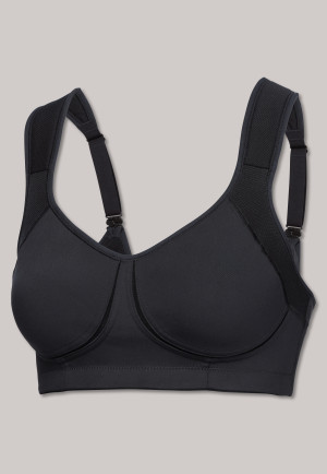 Soutien-gorge de sport noir sans bretelles avec des bonnets moulés pour un grand maintien - Active