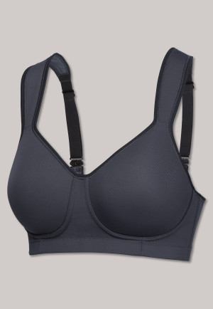 Soutien-gorge de sport Softcup à support moyen, de couleur anthracite - Active