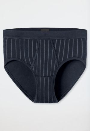 Slip de sport avec ouverture rayures bleu nuit - Fine Interlock