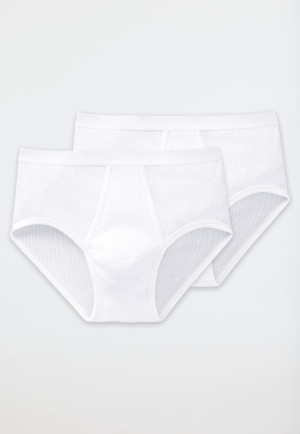 Pacco da 2 slip sportivi con patta, a doppia costa, di colore bianco - Original Classics