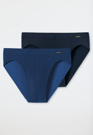 Slips supermini lot de 2 Tactel® uni imprimé bleu foncé/aqua - selected! premium inspiration