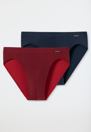 Slips supermini lot de 2 Tactel® uni imprimé bleu foncé/rouge - selected! premium inspiration
