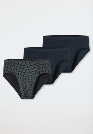 Supermini 3er-Pack Organic Cotton dunkelblau gemustert - 95/5