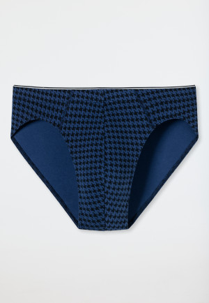Slip supermini in cotone biologico con fantasia, color blu marino - 95/5