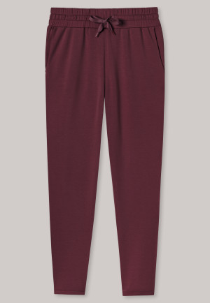 Pantaloni lunghi della tuta in Tencel di colore rosso bordeaux - Mix + Relax