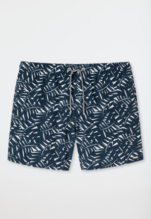 Short de bain bleu foncé imprimé - Wave Nature
