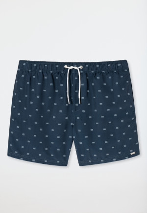 Pantaloncini da bagno in tessuto intrecciato con fantasia di colore blu scuro - Marineland