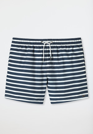 Short de bain matière tissée bleu foncé/blanc rayé - Submergé