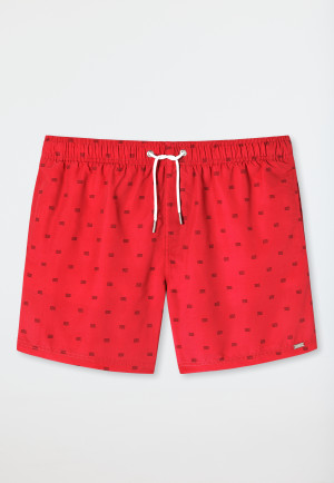 Swim trunks woven fabric red patterned - Marineland