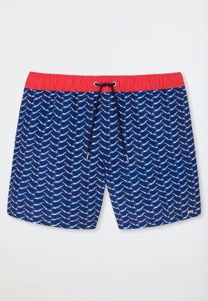 Swimshorts woven fabric swimmer patterned red - Casual Swim