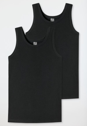 Tank tops 2-pack organic cotton black - 95/5