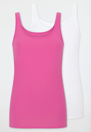 Lot de 2 tops blancs/roses - 95/5 Organic