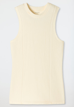 Top seamless Lyocell rib look off-white - Lounge Seamless