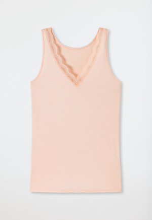 Top Tencel V-neck lace peach - Tencel Lace