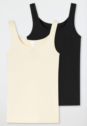 Tops 2er-Pack Organic Cotton schwarz / offwhite - 95/5