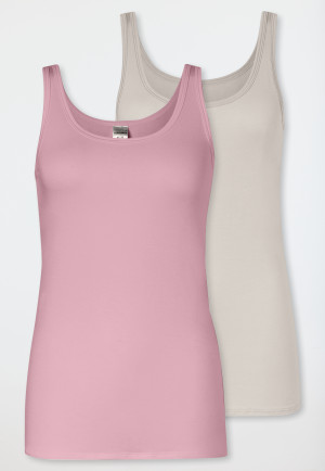 Trägertops 2er-Pack rosenholz/creme - Modal Essentials